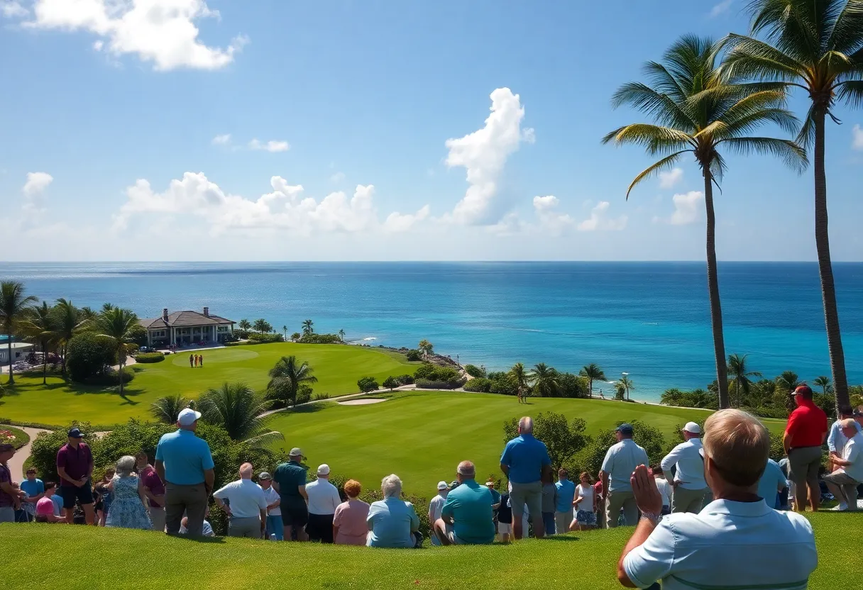 Golfers competing at the Hero World Challenge in the Bahamas