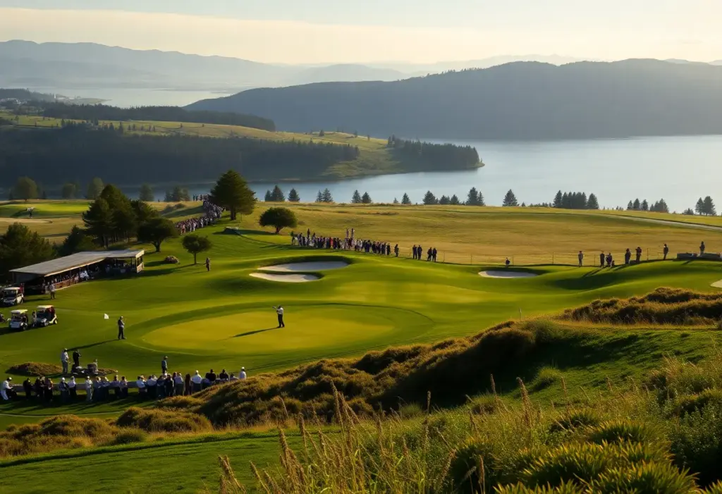 Golfers play amidst a challenging golf course at Hero World Challenge