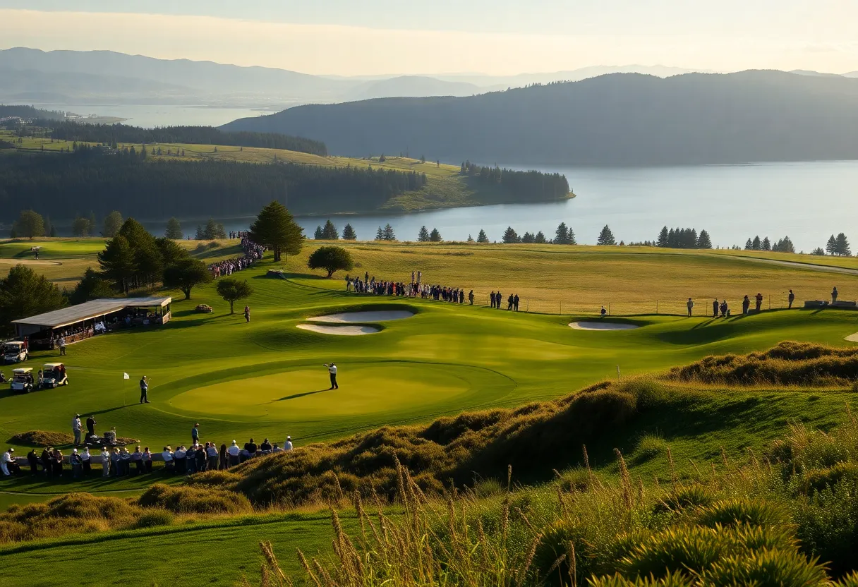 Golfers play amidst a challenging golf course at Hero World Challenge