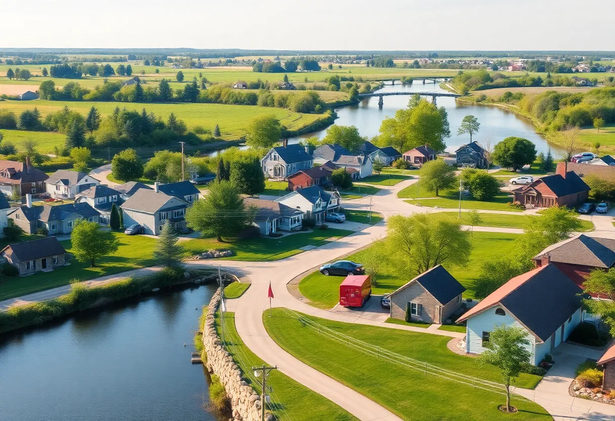 Scenic view of an affordable small town in Iowa
