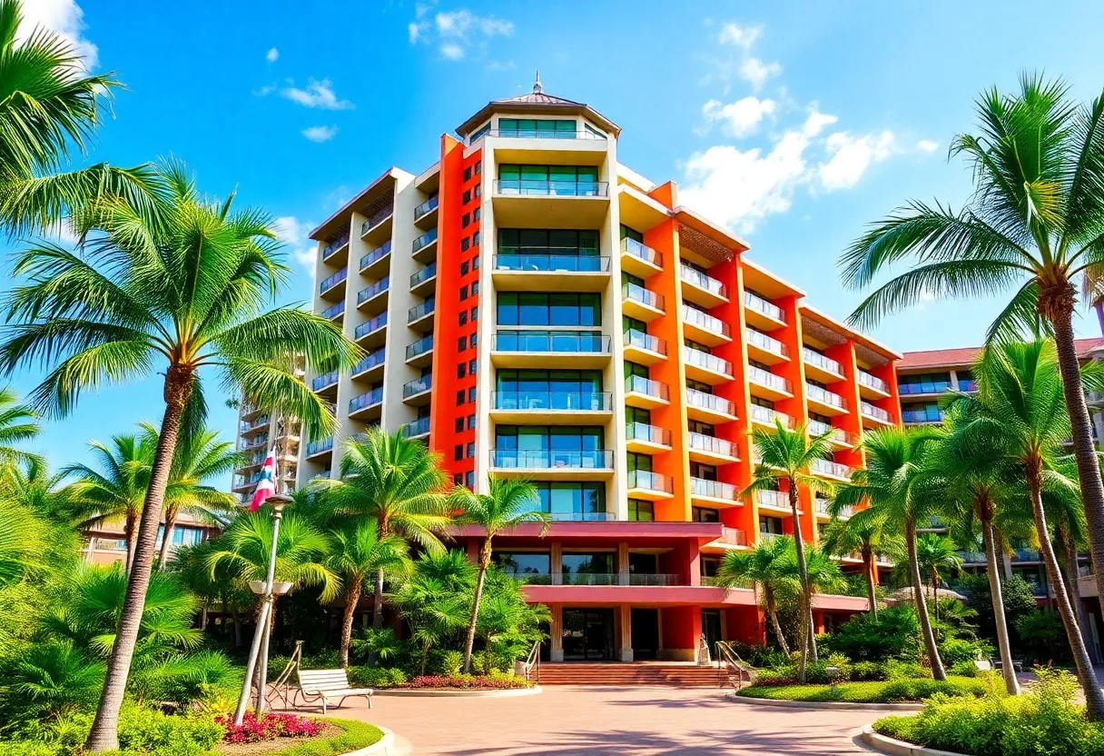 Island Tower at Disney's Polynesian Village Resort with tropical surroundings