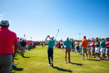 A golf tournament scene paying tribute to Jumbo Ozaki's legacy.