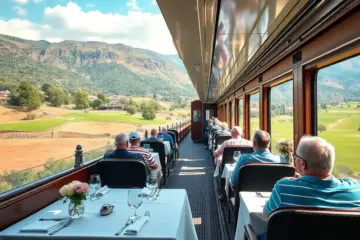 Luxury train journey through Italy with scenic golf courses