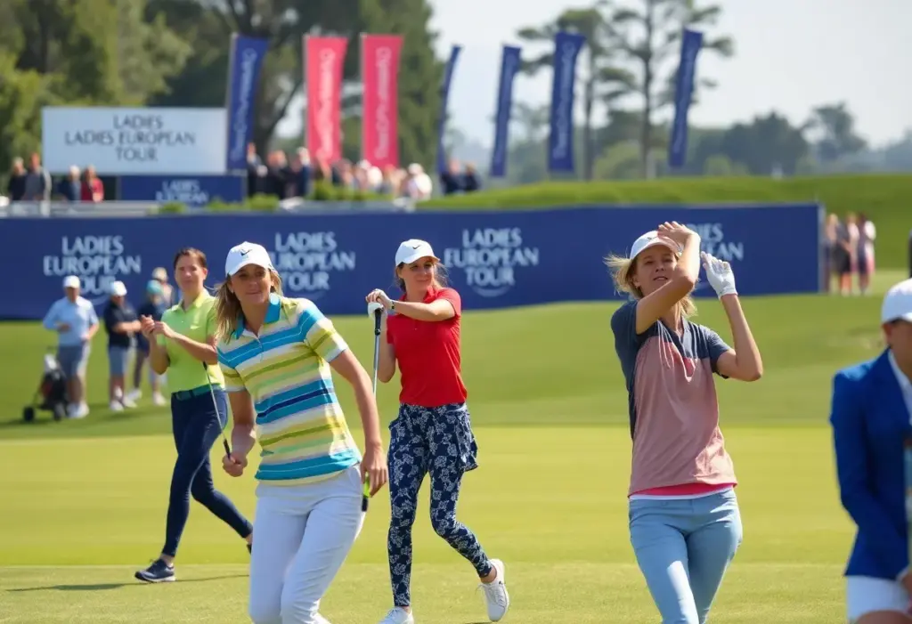 Women golfers in action at the Ladies European Tour 2026 tournament