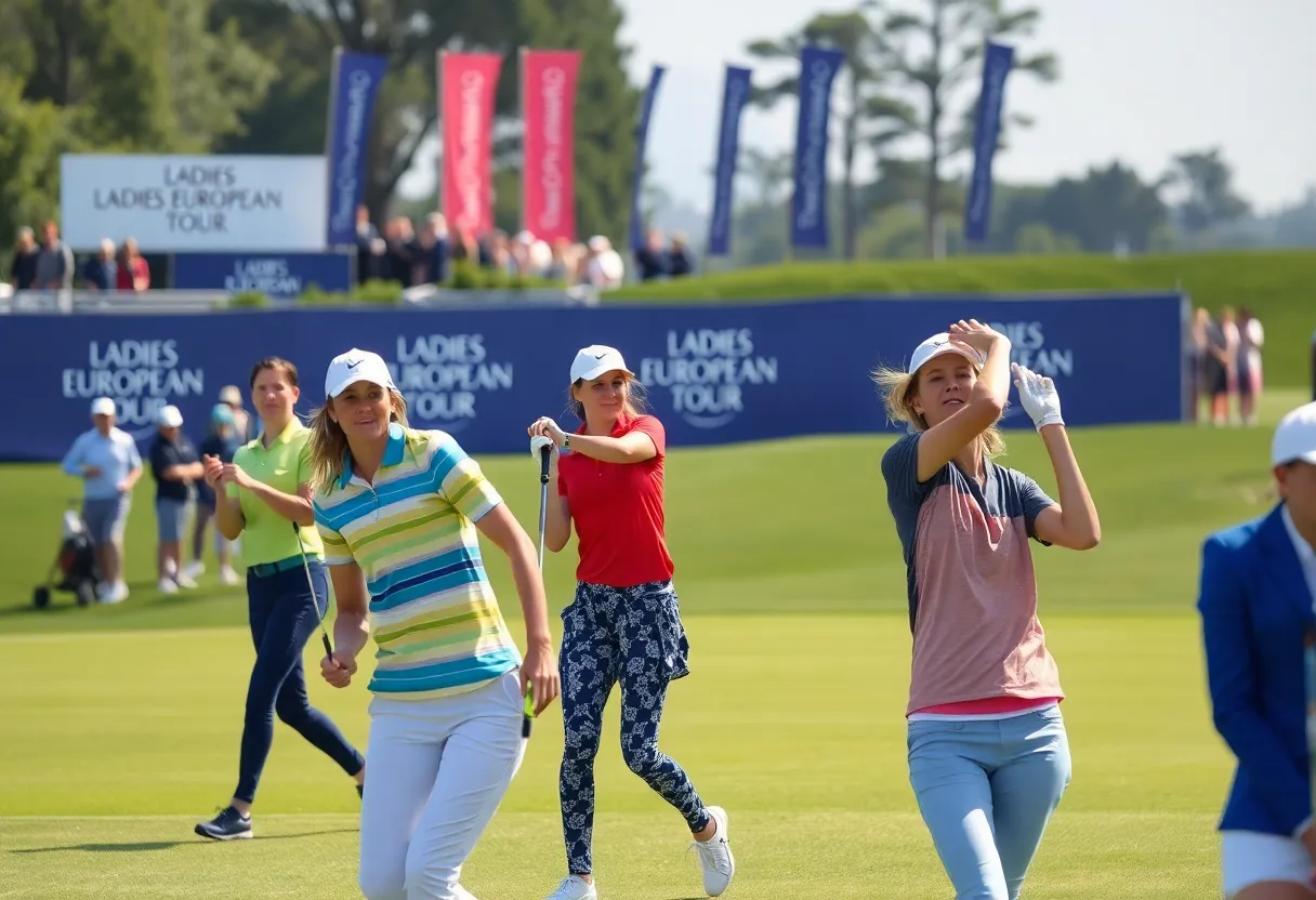 Women golfers in action at the Ladies European Tour 2026 tournament