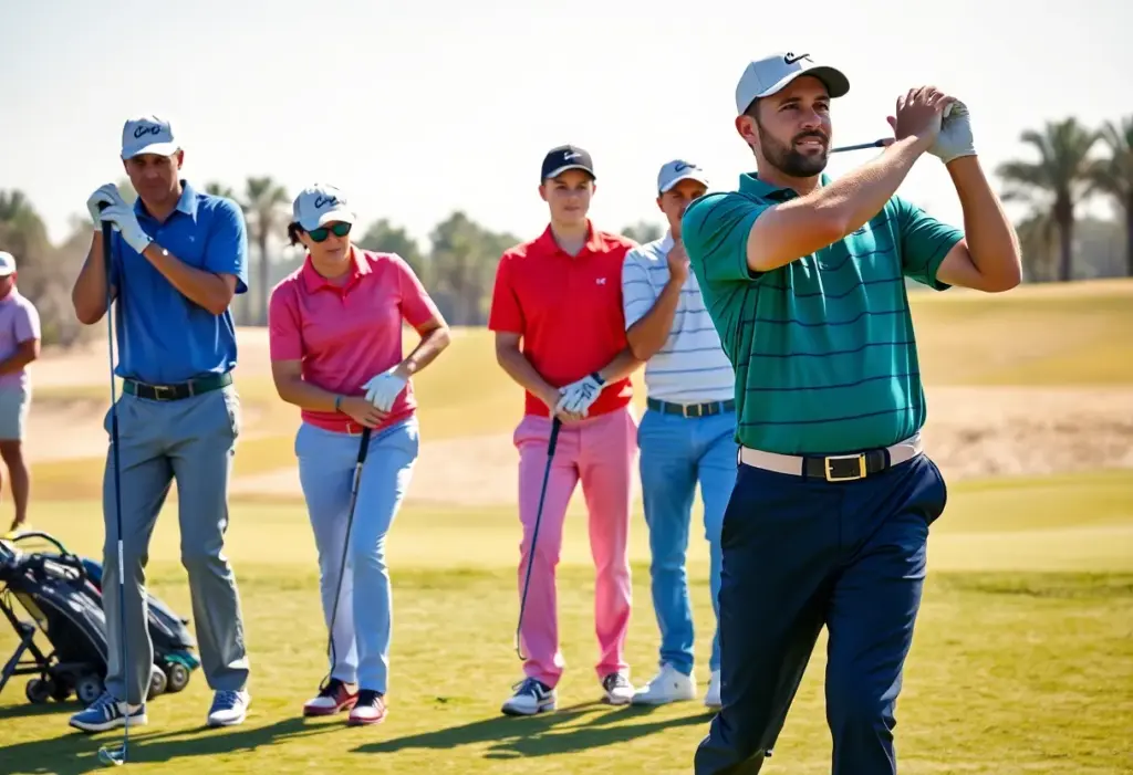 Professional golfers competing at LIV Golf event