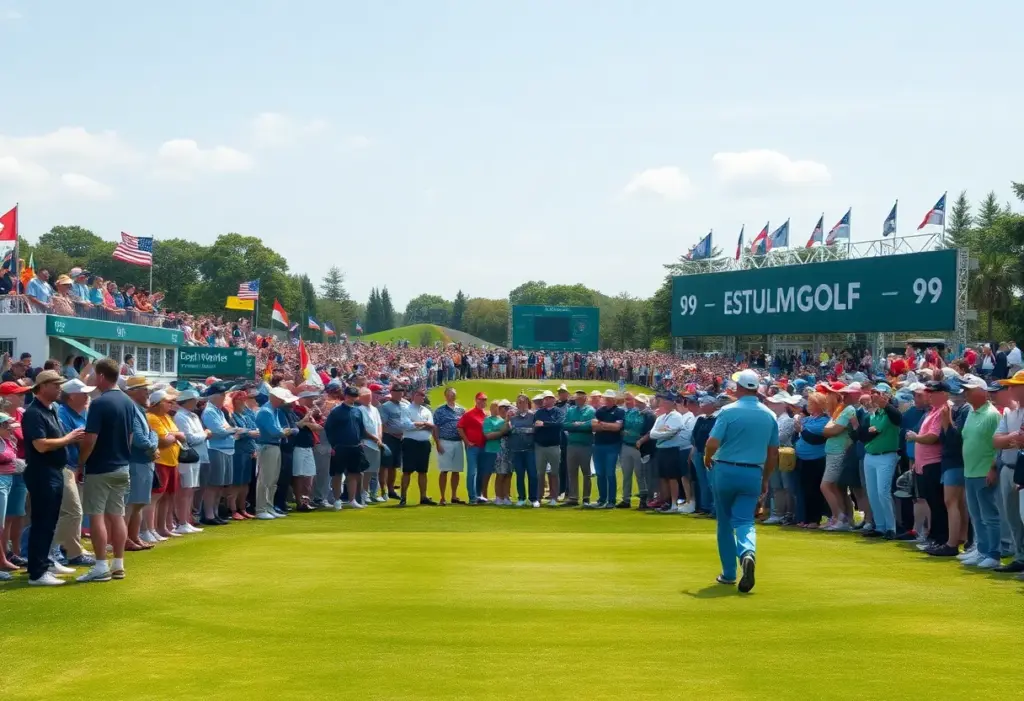 Crowd and players at LIV Golf Adelaide 2026