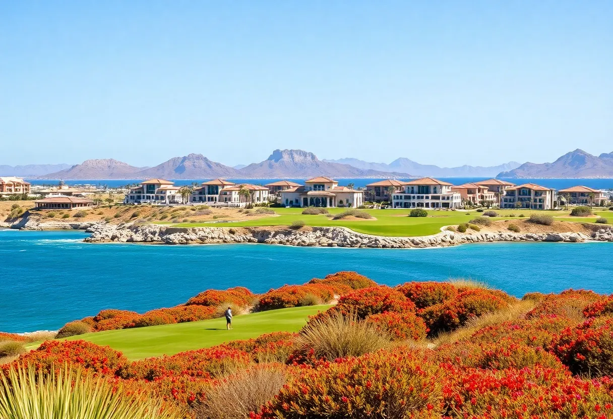 Luxurious golf course in Los Cabos with ocean views