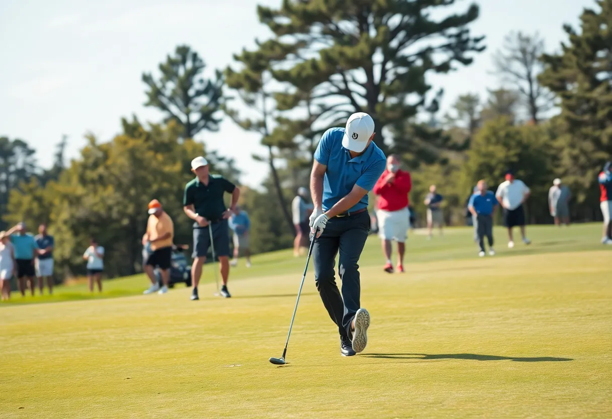 LPGA players on the golf course during a tournament