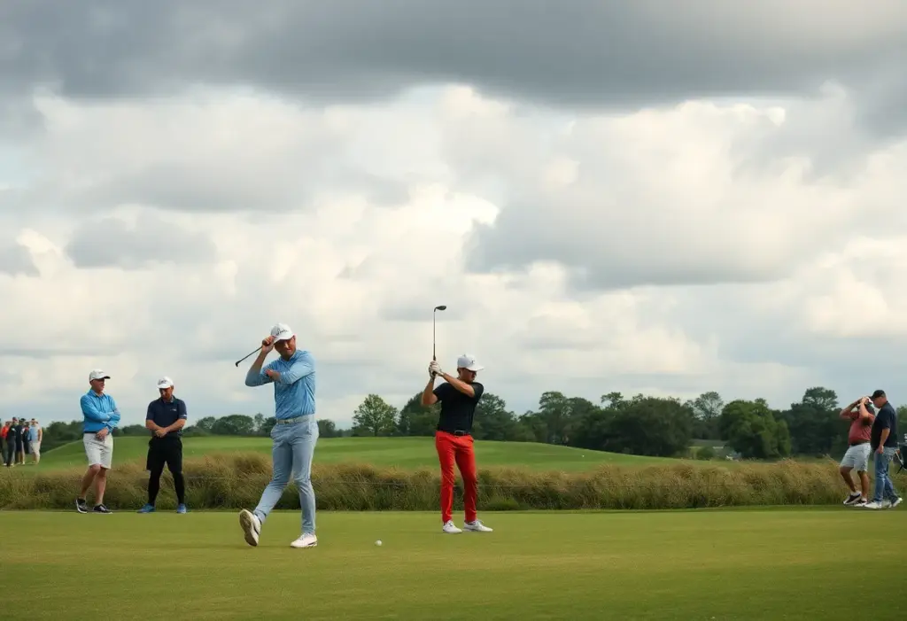 Players competing at the LPGA Qualifying School on a cloudy day