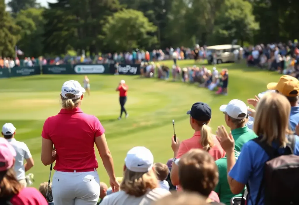 Celebration at the LPGA season finale with golfers and fans