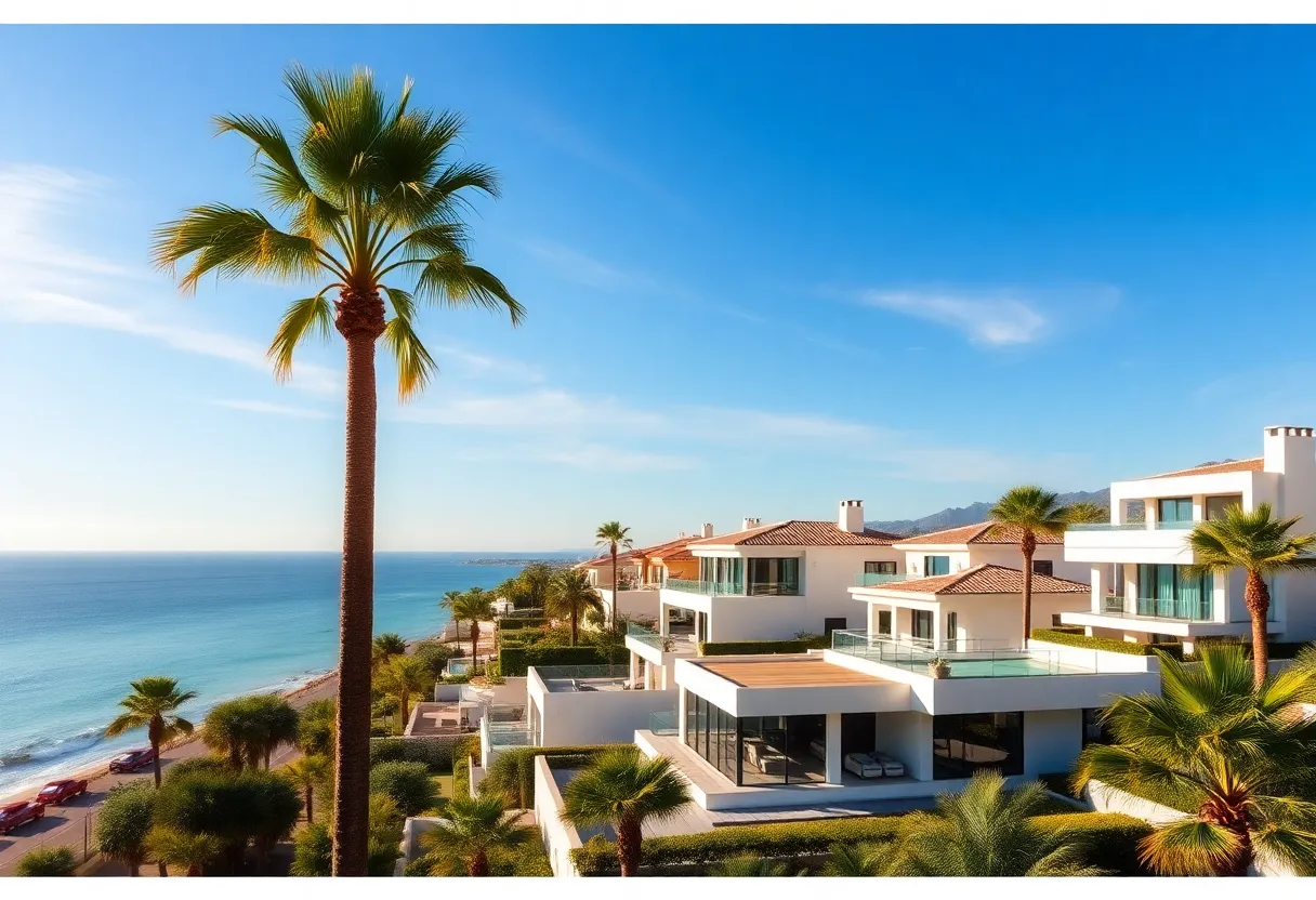Luxury villas along the coast of Marbella, Spain