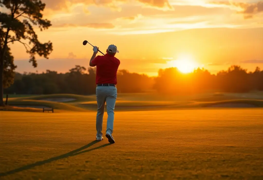 A beautiful golf course landscape symbolizing golfing legacy and remembrance.