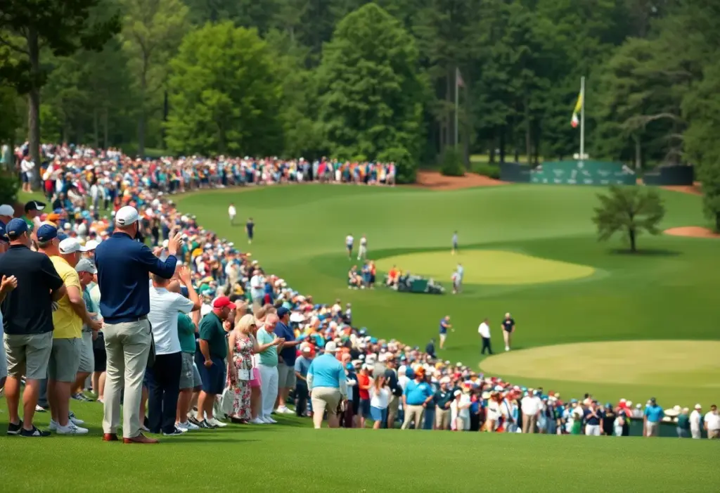 Fans enjoying the atmosphere at the Masters tournament