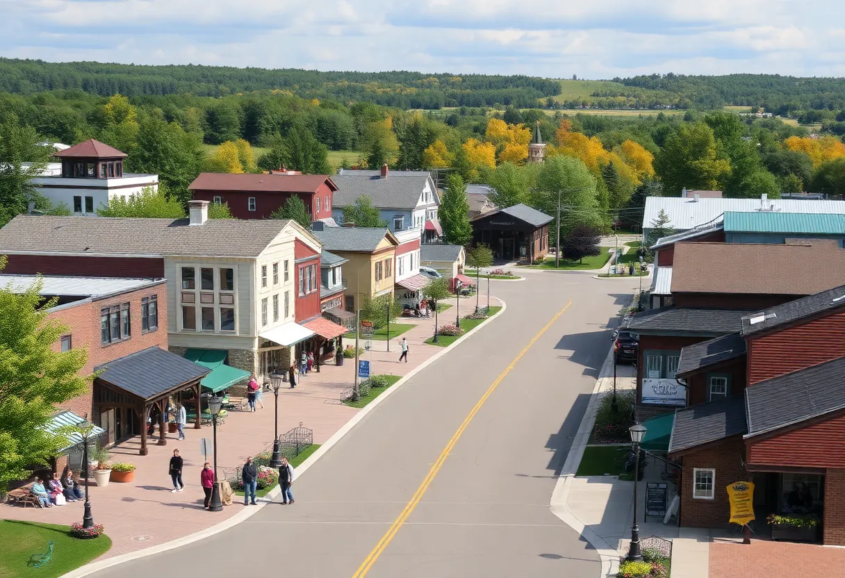 Beautiful scenic view of a charming Minnesota town suitable for retirees