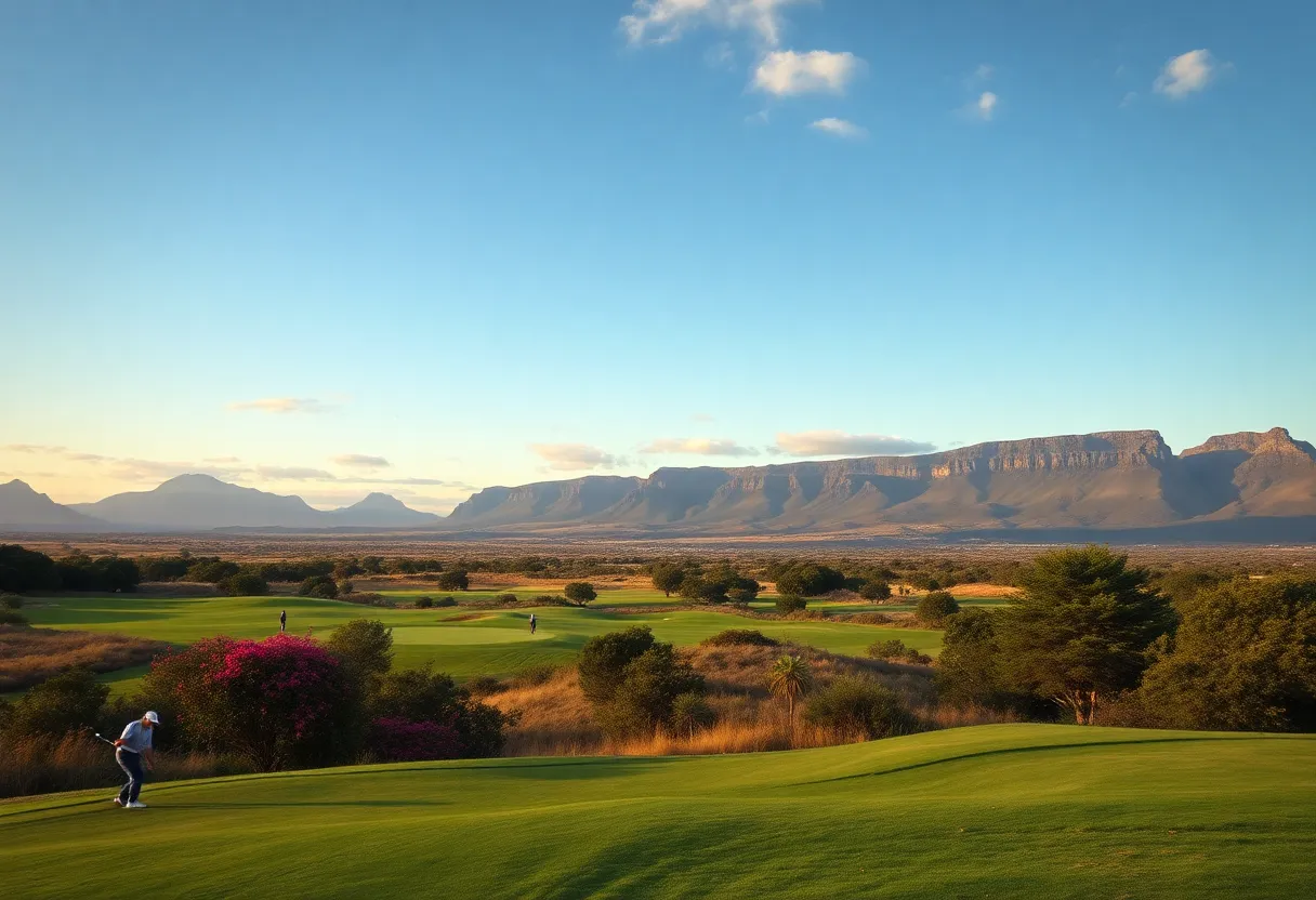 Golfers competing at the Nedbank Golf Challenge in South Africa