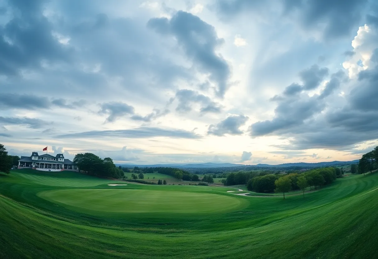 Scenic view of Gary Player Country Club during golf tournament