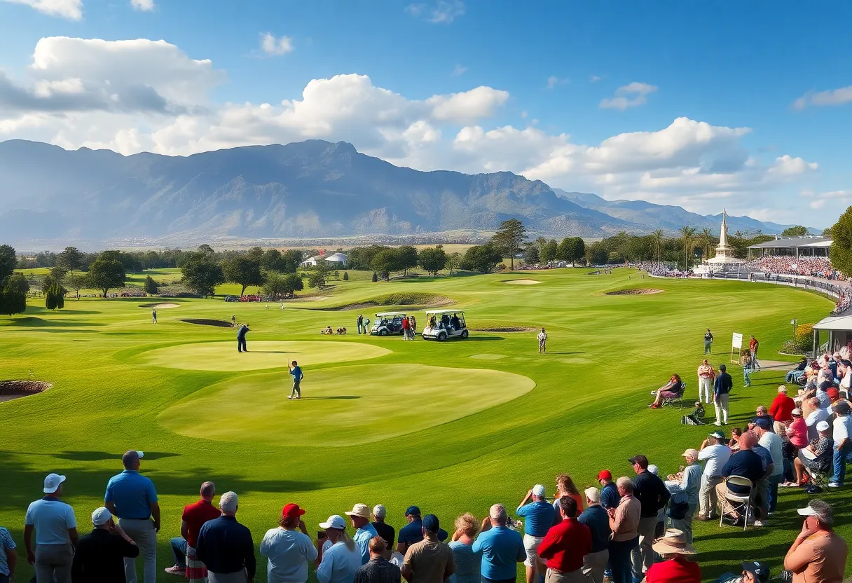 A view of players competing at the 2026 Nedbank Golf Challenge