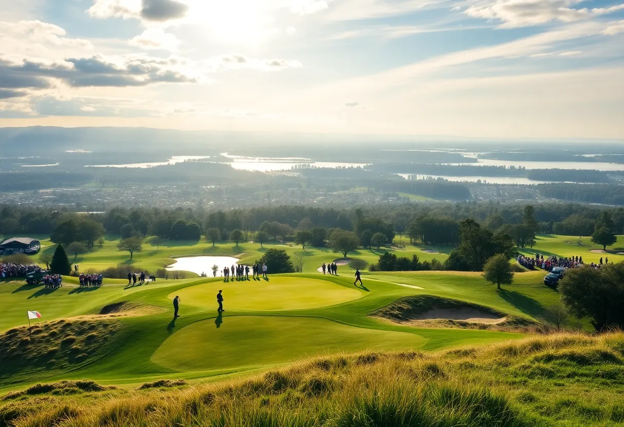 Golfers competing at the prestigious Nedbank Golf Challenge.