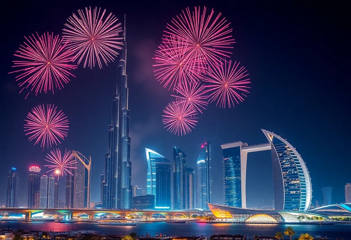 Fireworks over Dubai skyline for New Year’s Eve 2026