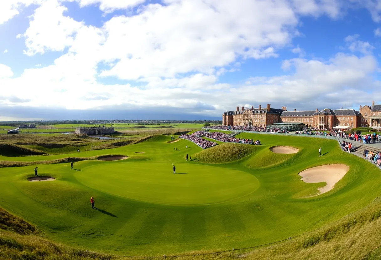 Golfers playing at the Old Course during the Reversed Tournament