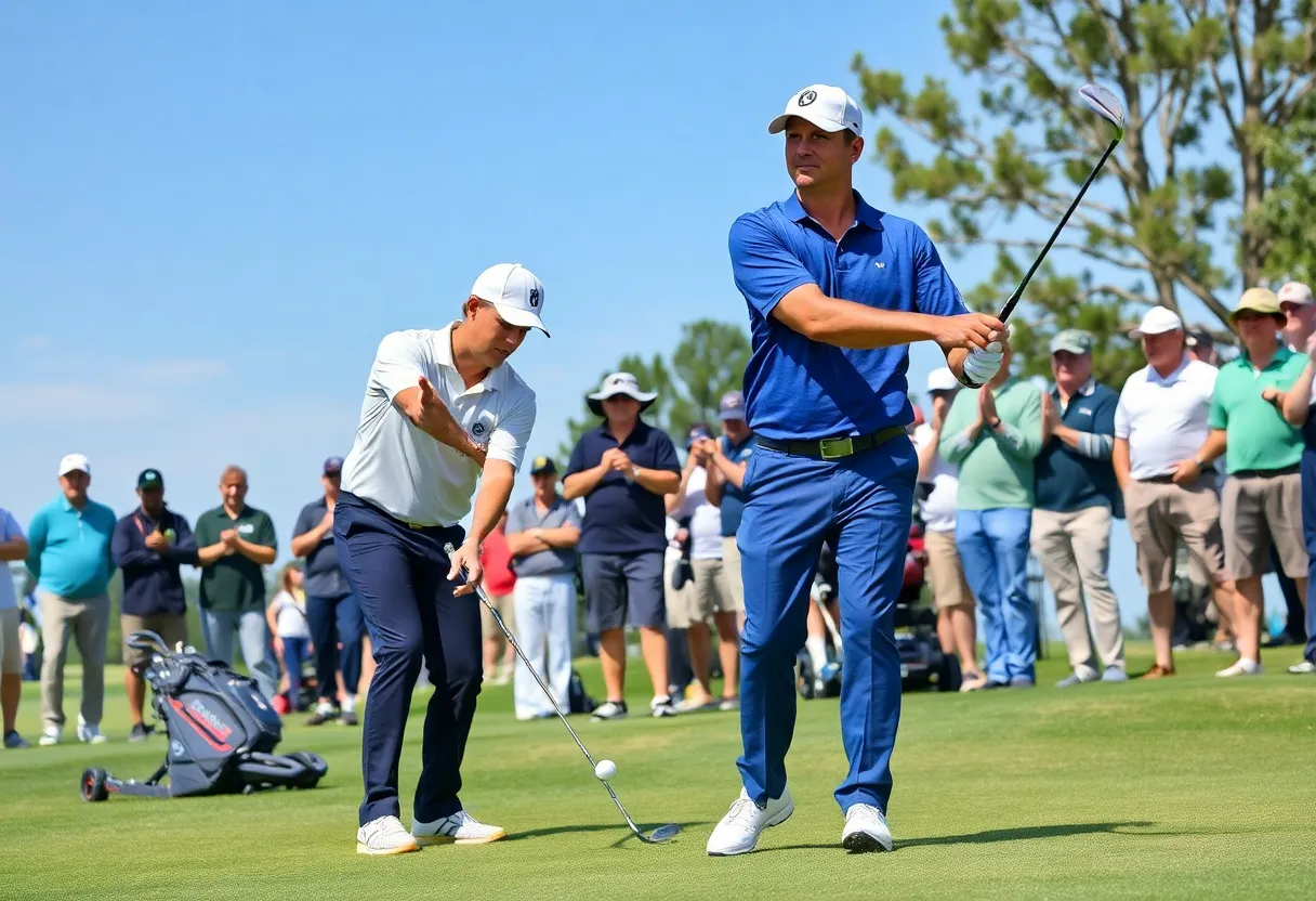 Scottie Scheffler and Rory McIlroy compete in the Optum Golf Channel Games