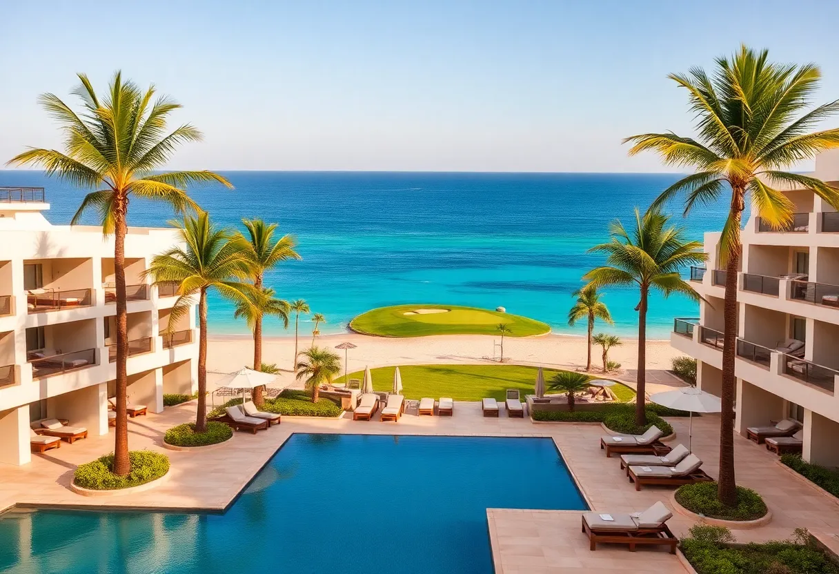 Stunning view of Park Hyatt Cabo del Sol resort with oceanfront