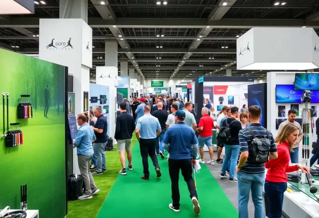Scene from PGA Show 2026 with exhibitors and golf technology