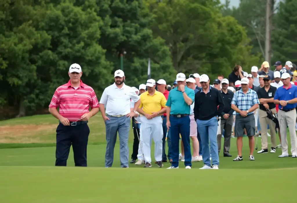 Golfers competing at the PGA TOUR Q-School with tension in the air