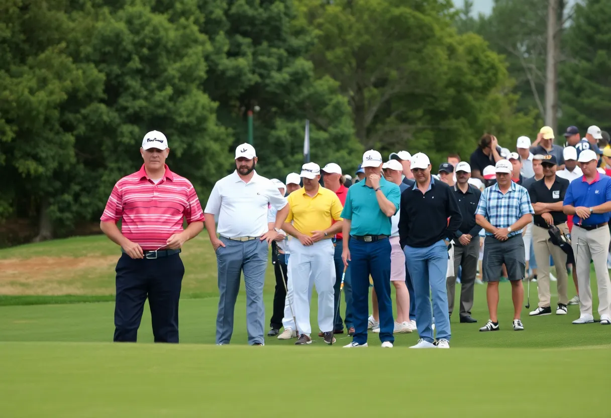 Golfers competing at the PGA TOUR Q-School with tension in the air