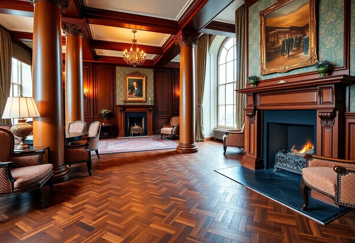 Interior design of the Portrush Adelphi Hotel showcasing elegance and charm.