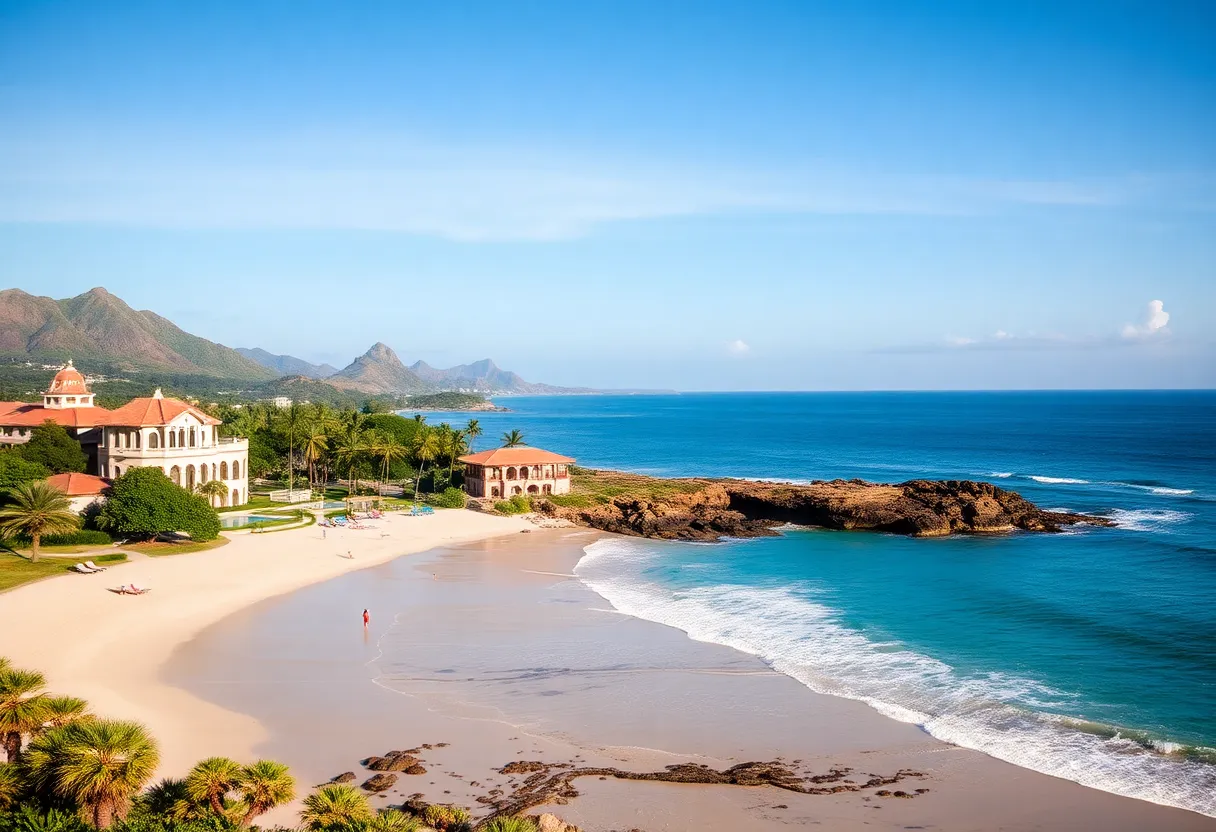 Stunning beach view in Punta Mita with luxury resorts