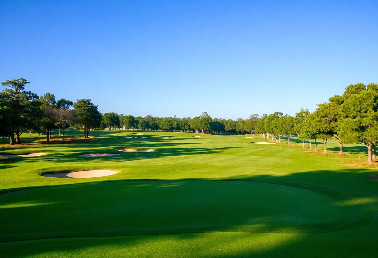 A stunning newly renovated golf hole with strategic design and scenic views.