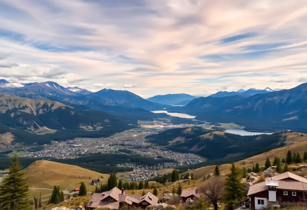 Scenic view of the Rocky Mountains highlighting safe towns