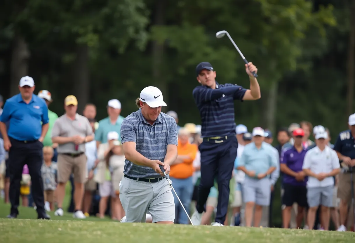 Rory McIlroy playing golf during the Australian Open