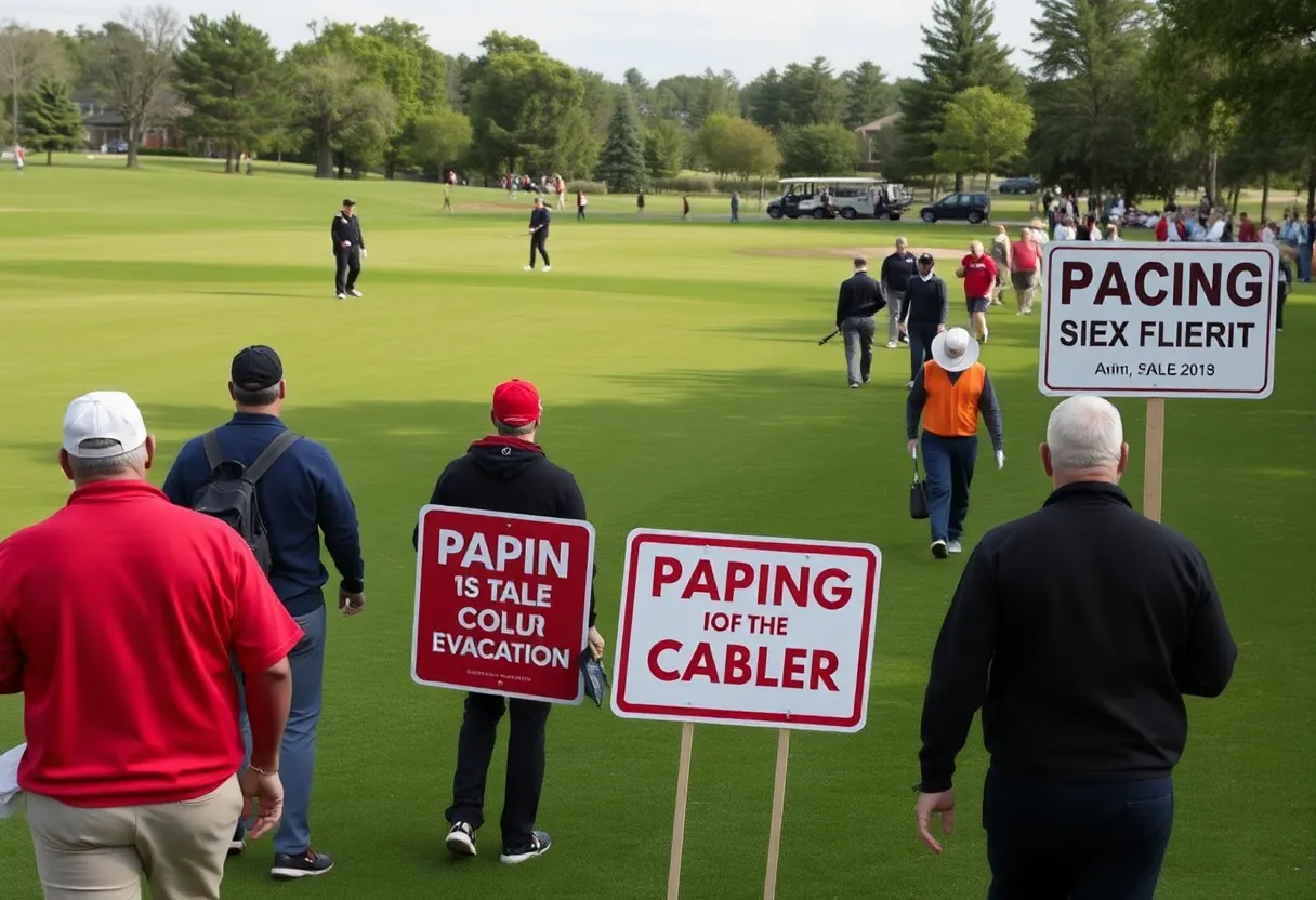 Evacuated golfers at Royal Liverpool Golf Club
