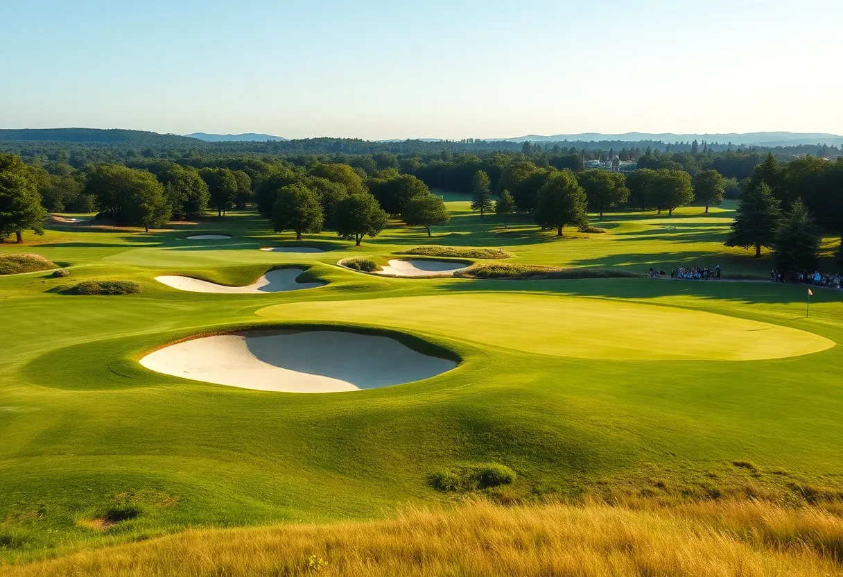 Scenic view of Royal Melbourne Golf Club during a tournament