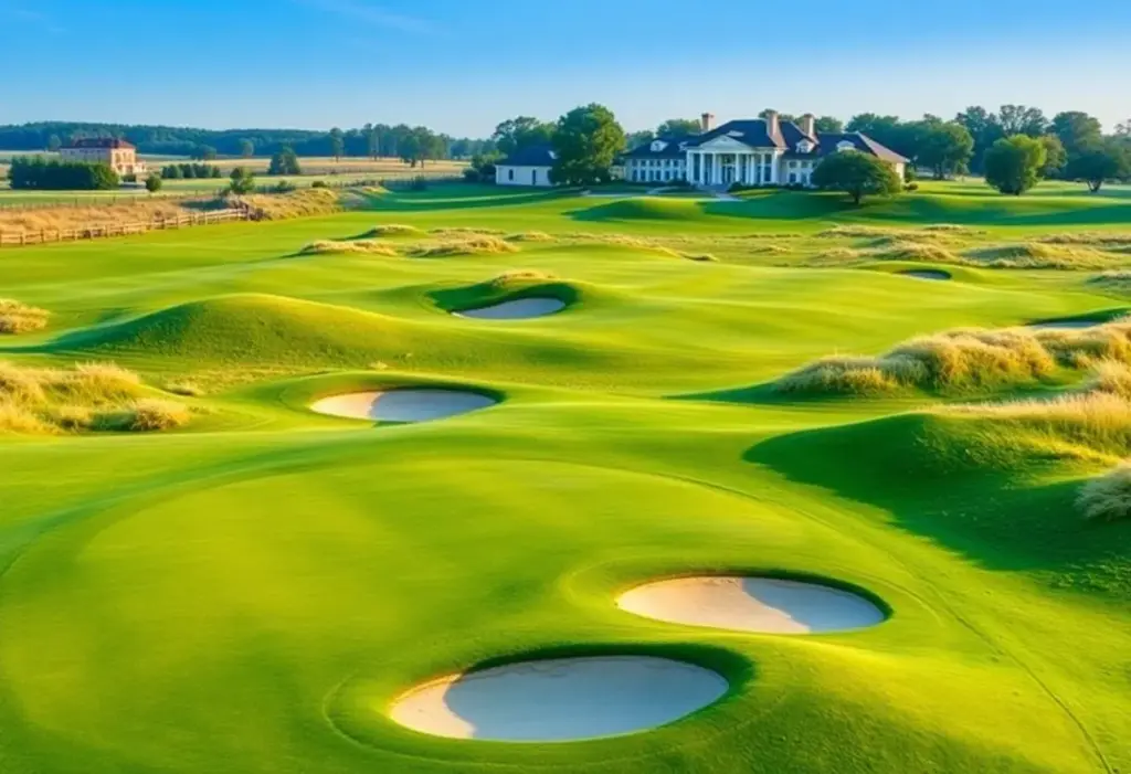 Overview of Seminole Golf Club showcasing rolling dunes and golf course layout