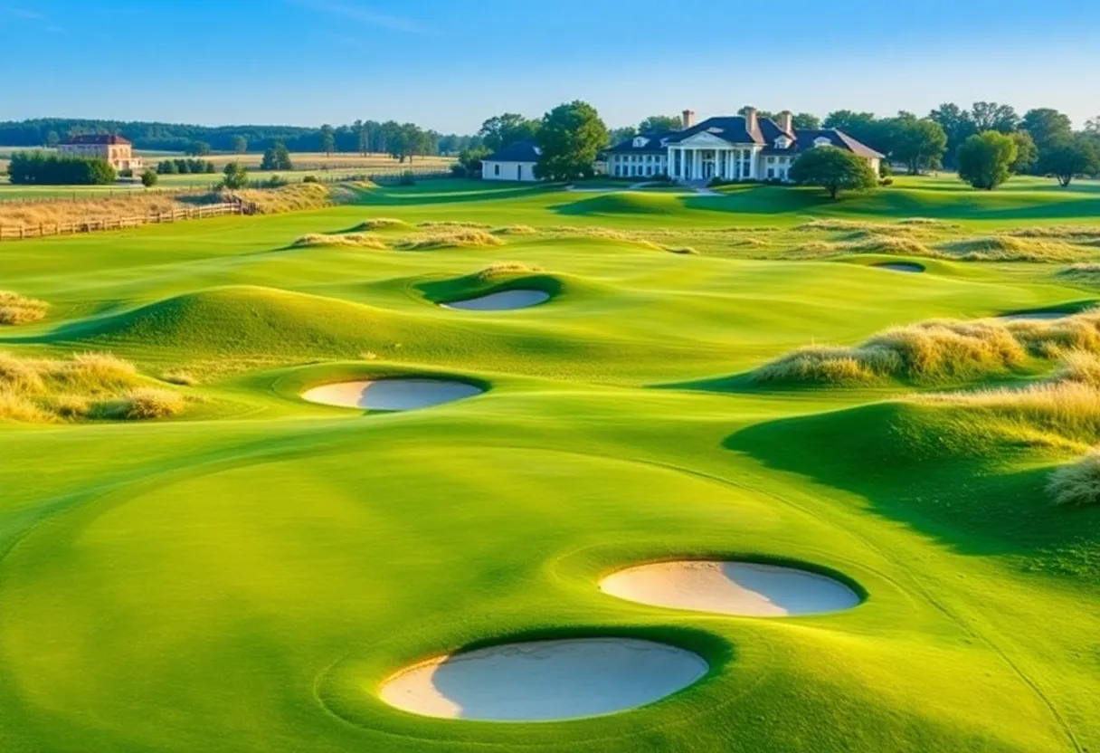 Overview of Seminole Golf Club showcasing rolling dunes and golf course layout