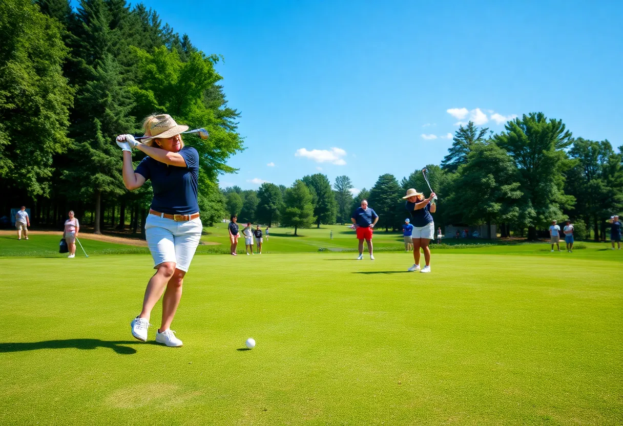 Golfers competing at a tournament, representing the spirit of competition and sportsmanship.