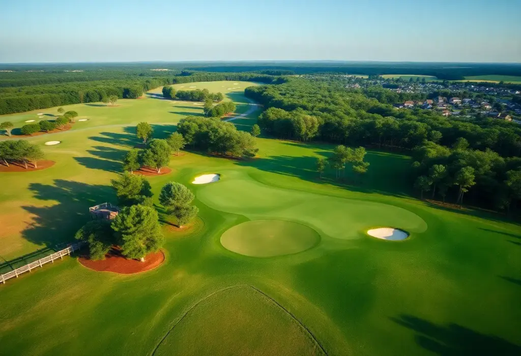 A beautiful golf course in South Carolina emphasizing vibrant grass and scenic views