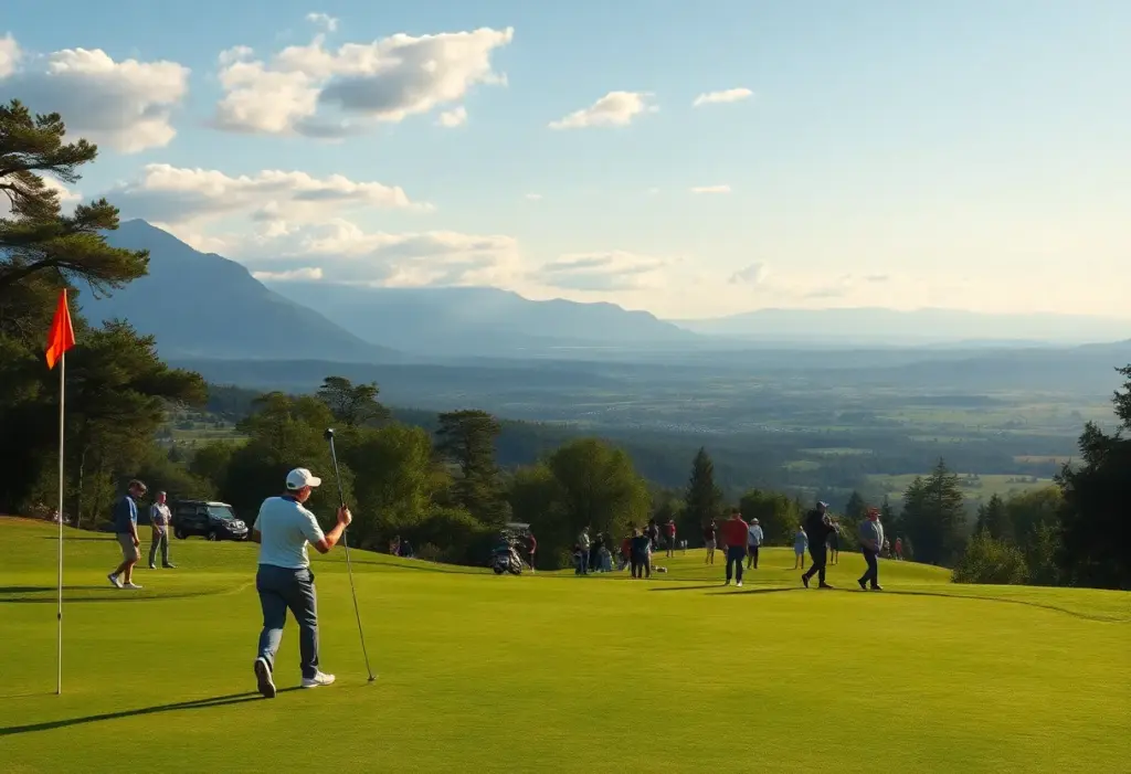 Golfers competing in Tata Open 2025 on a sunny day