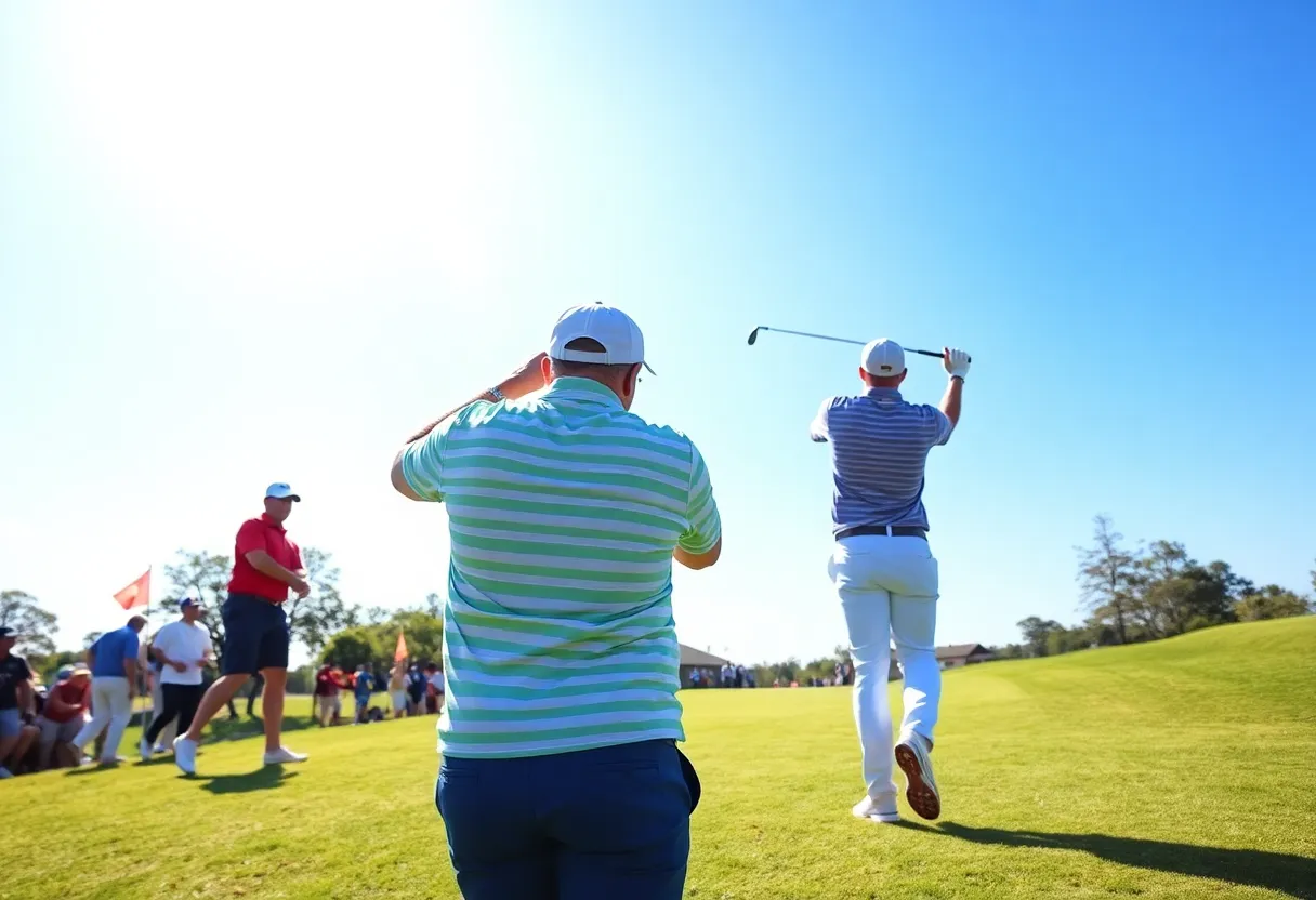 Golf players competing in the Thailand Mixed Golf Tournament