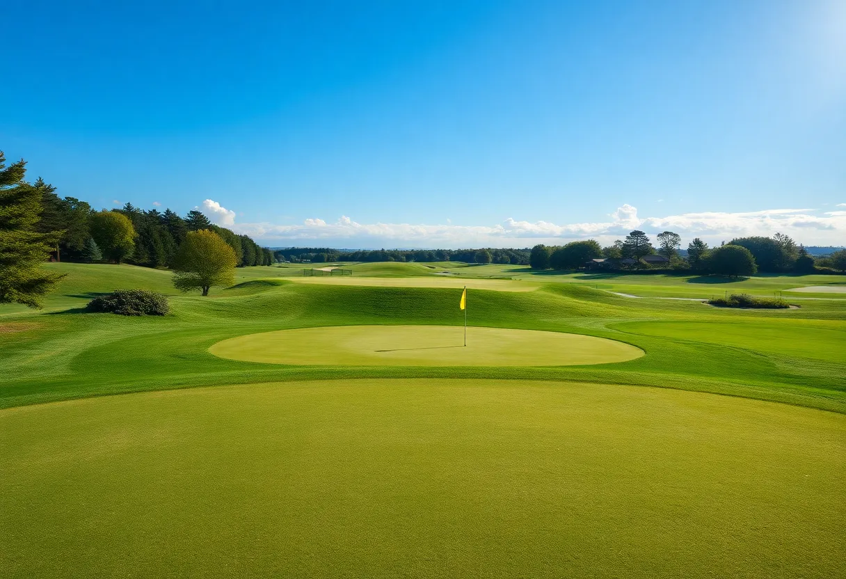 Professional golfer's practice area
