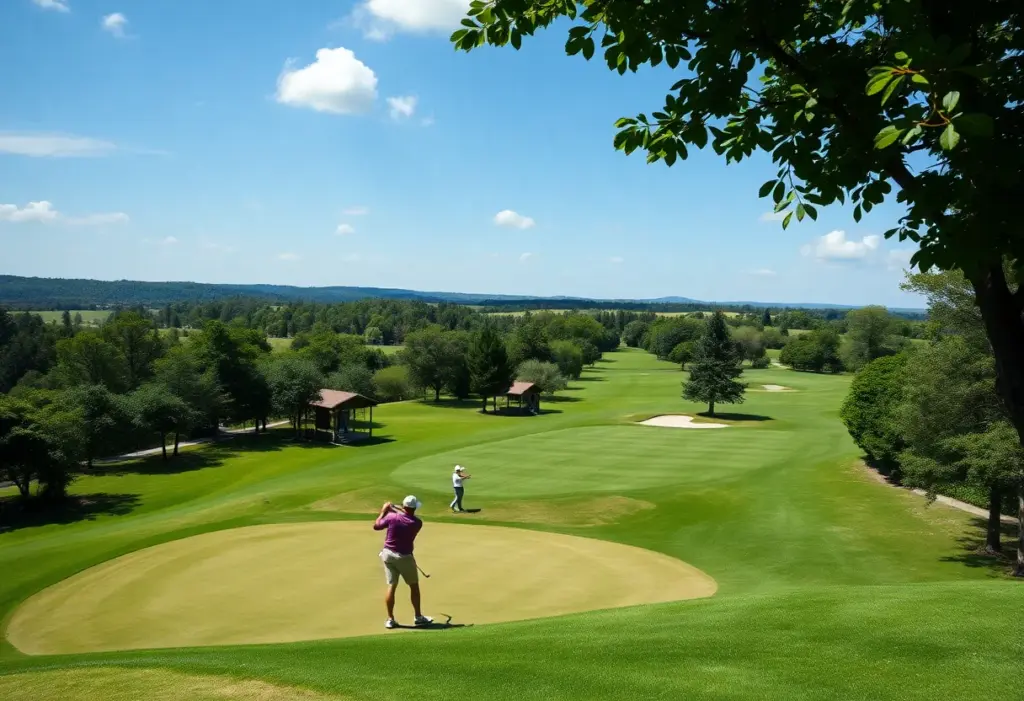 View of Trump International Golf Links Scotland with golfers on the course