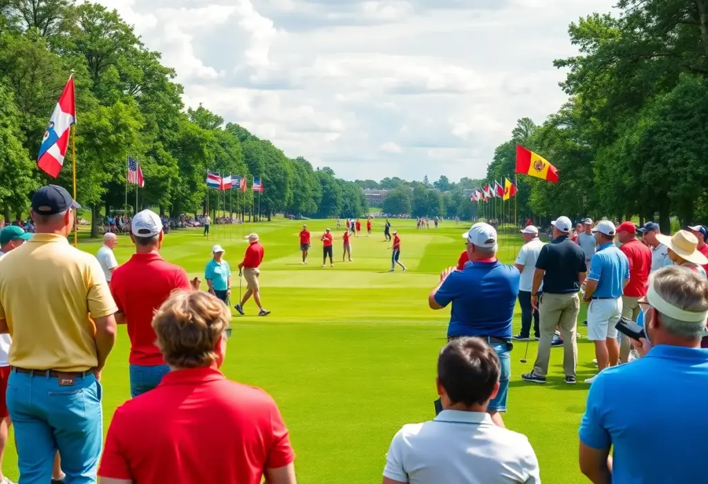 Golfers from various nations competing at the UAE Cup