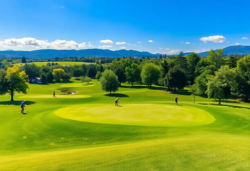 Golfers enjoying a sunny day on a beautiful golf course