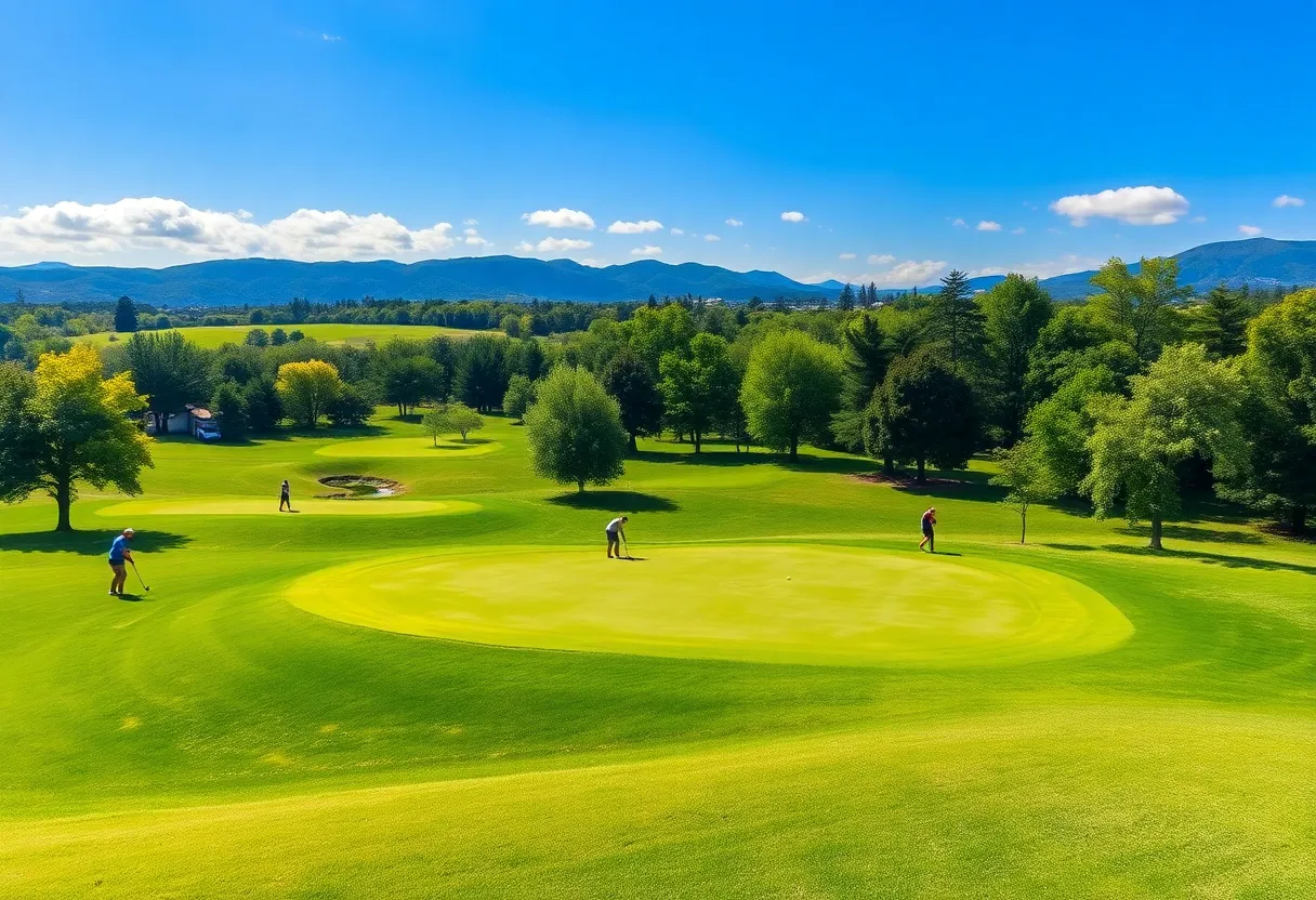 Golfers enjoying a sunny day on a beautiful golf course