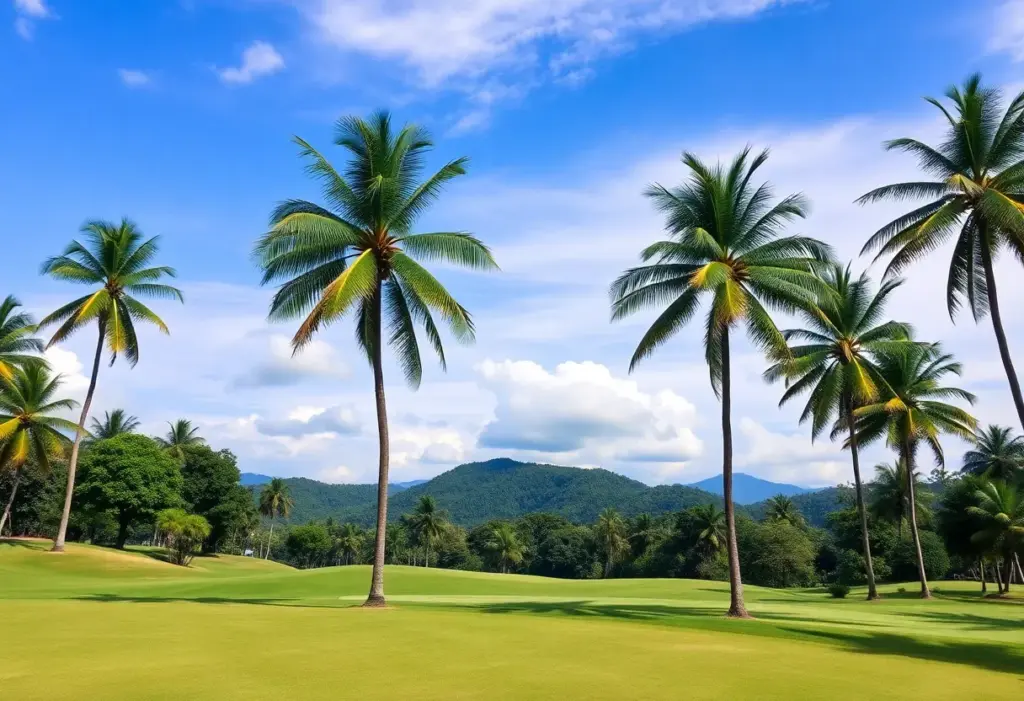 A picturesque view of a golf course in Malaysia