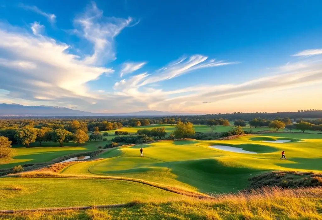 Golfers in action on a picturesque golf course showcasing the International Series events.